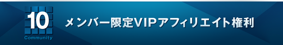 １０　メンバー限定VIPアフィリエイト権利